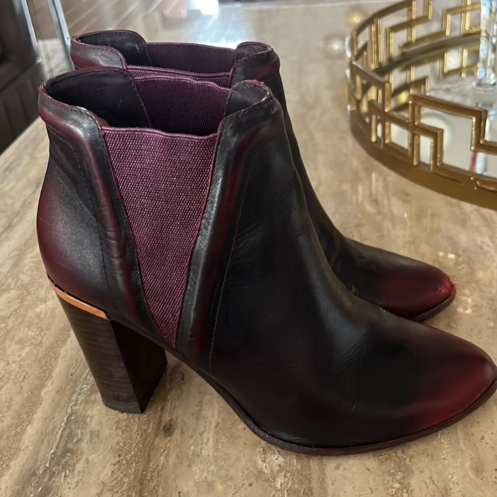 Ted Baker Burgundy Heeled Ankle Boot